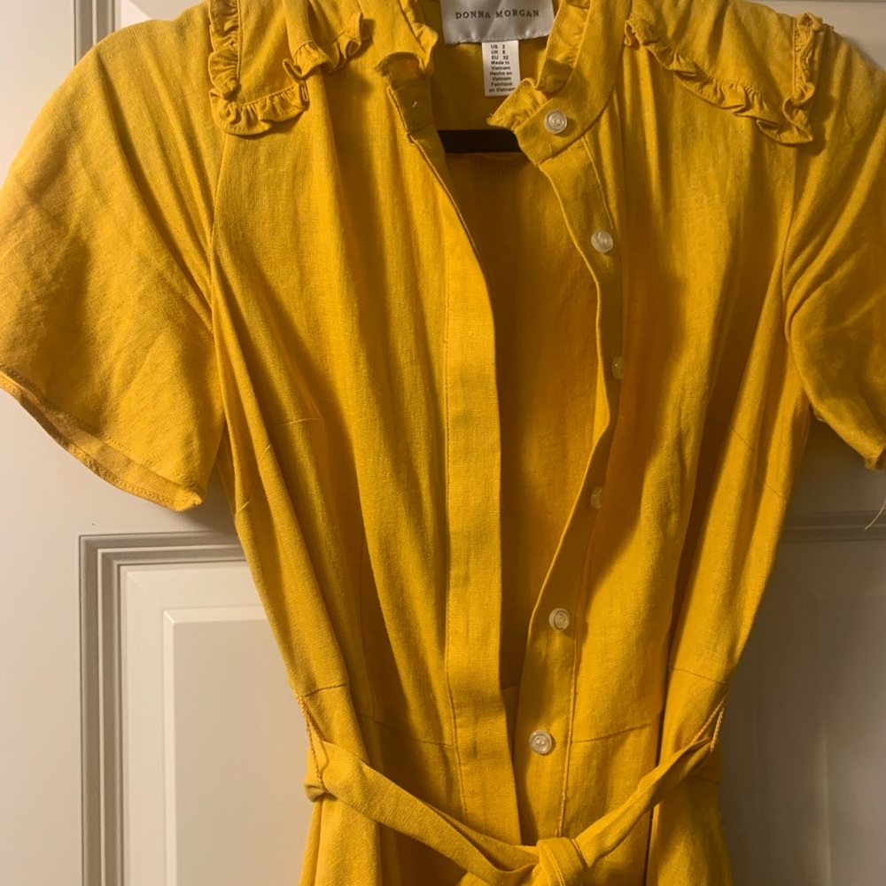 Donna Morgan golden yellow dress sz 2